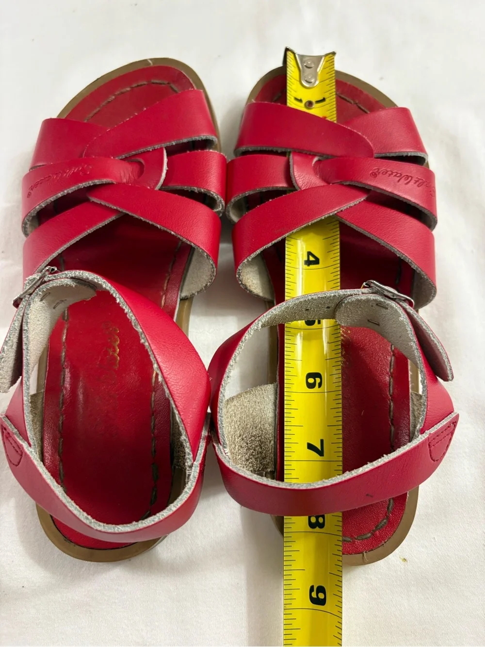 Salt Water Sandals The Original Kids Red Leather Flat Sandals Size 1